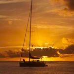 Nuff said..... A mini carbon "mega yacht" at sunset, Navadra Island. It doesn't get any more beautiful than this.
