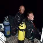 First Night Dive.... Night Dive at Manta Ray Bay Island. Kate couldn't wait...She did great!