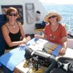Anja & Diana During one of our surface intervals between dives, Anja and Diana played backgammon