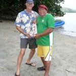 Sevusevu with "Chief Jack" Sevusevu is a custom that visitors partake in when coming to a new village. Here, we are presenting Jack the ceremonial Kava plant (Yongona) to acknowledge his "Chiefdom" of Viani Bay. He hosted all the yachts at a dinner party ashore at his house.