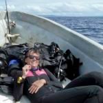 Anja Chills out After two nice dives, Anja relaxes on the boat ride back to Matangi Island and home to "Beach House". Stay tuned...Lots more to come!