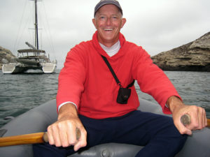 Scott rowing around Potato Harbor - Santa Cruz Island